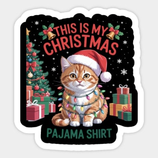 This is My Pajama British Longhair Santa Cat Lovers Sticker